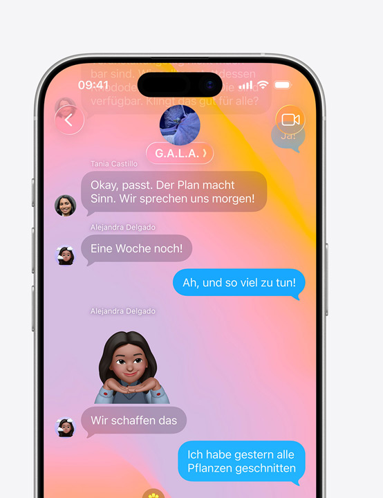 iPhone Display mit Nachrichten im Liquid Glass Design