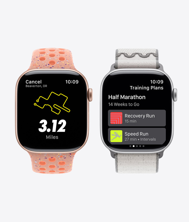 Apple Watch Series 11-devices, Nike Run Club-app, features Begeleide Runs en Trainingsschema’s