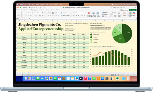 Microsoft Excel App auf einem MacBook Air