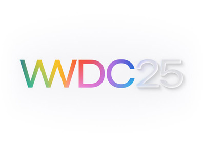 Regenbogenfarbener WWDC25 Schriftzug