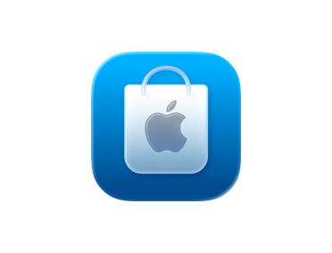 App Apple Store, ícono de bolsa, azul