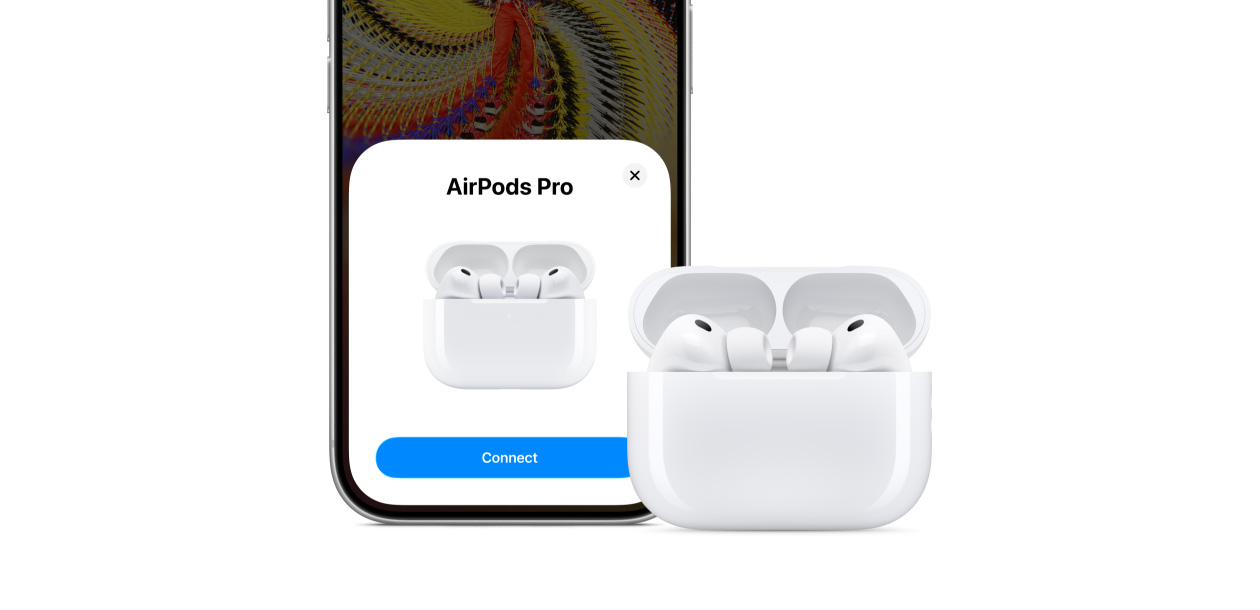 iPhone 17 Pro, fonctionnalité Connectivité à l’écran, AirPods Pro 3 et Boîtier de charge MagSafe (USB-C)