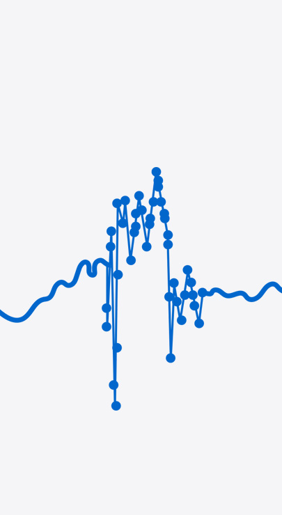 A graph shows changes in data with varying high and low points