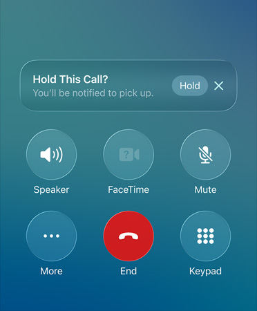 Demonstracija korištenja značajke Pomoć za zadržavanje na iPhoneu